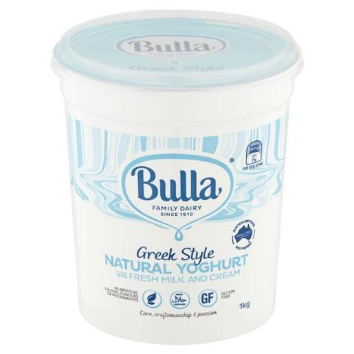 BULLA GREEK STYLE YOGHURT VANILLA FLAV 1KG Pack Size: 6