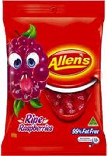 ALLENS RIPE RASPBERRIES 190GM pack size:12