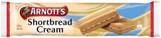 ARNOTTS BISCUITS SHORTBREAD CREAM 250GM Pack size: 20