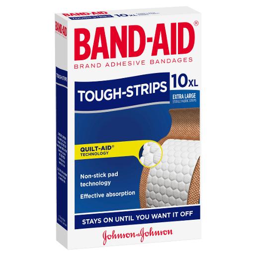 BANDAID EXTRA LARGE TOUGH STRIPS BANDAID 10’S Pack Size: 6