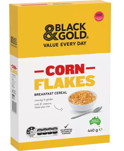 BLACK & GOLD CORNFLAKES 440GM Pack Size: 10