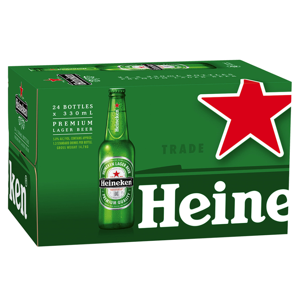 HEINEKEN LAGER BTL 6PK 330ML  Pack Size:24 Pack Size:24