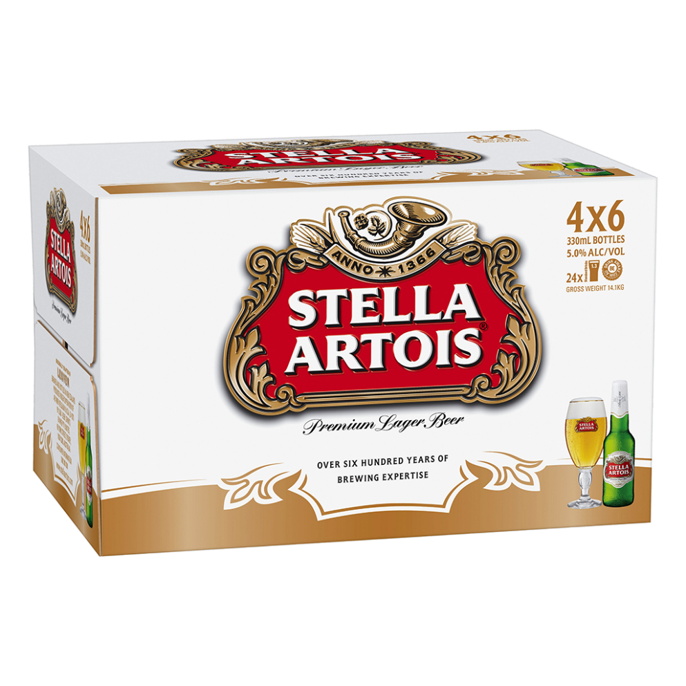 STELLA ARTOIS BTL 330ML  Pack Size:24 Pack Size:24