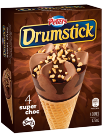 ICE CREAM DRUMSTICK SUPER CHOC 4’S