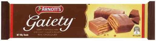 ARNOTTS BISCUITS CHOC GAIETY 160GM Pack size: 20