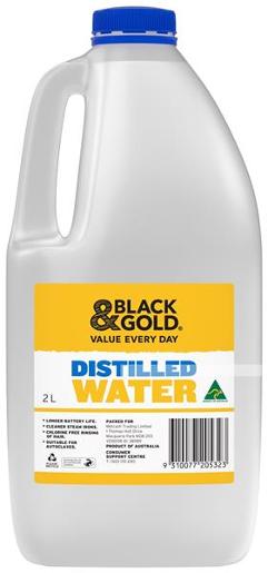 BLACK & GOLD DISTILLED WATER 2L Pack Size: 6