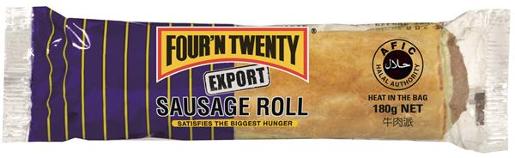 FOUR N TWENTY SAUSAGE ROLL KING SIZE HALAL 175GM Pack Size: 24
