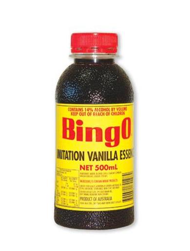 BINGO ESSENCE IMITATION VANILLA 500ML Pack Size: 12