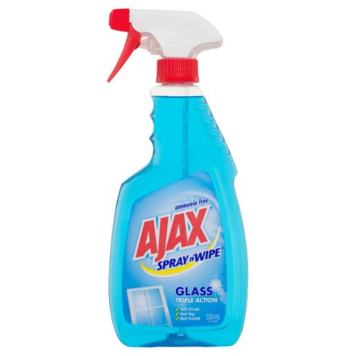 AJAX SPRAY N WIPE GLASS TRIGGER 500ML Pack Size: 8