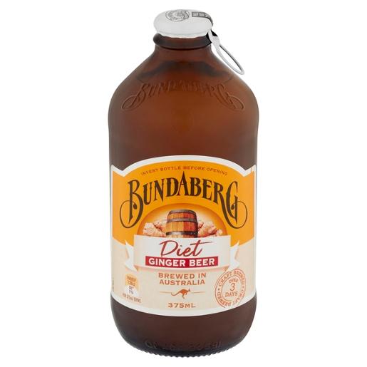 BUNDABERG DIET GINGER BEER SOFT DRINK 375ML Pack Size: 12