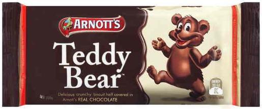 ARNOTTS BISCUITS CHOCOLATE TEDDY BEAR 200GM Pack Size: 20