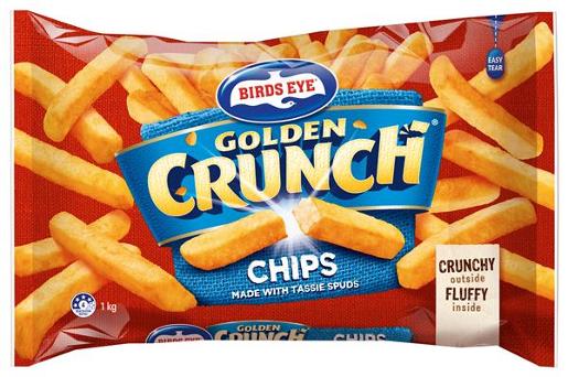 BIRDS EYE GOLDEN CRUNCH CHIPS 1KG Pack Size: 12