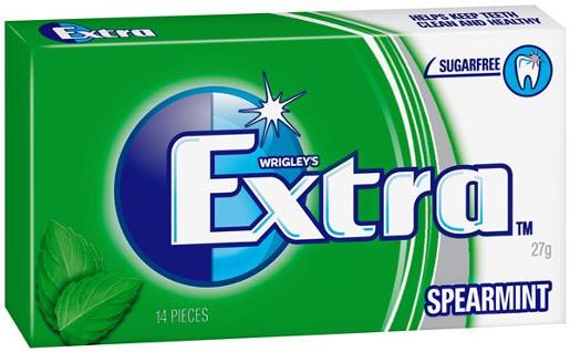 WRIGLEYS EXTRA SPEARMINT ENVELOPE PACK SINGLE 27GM Pack Size: 24