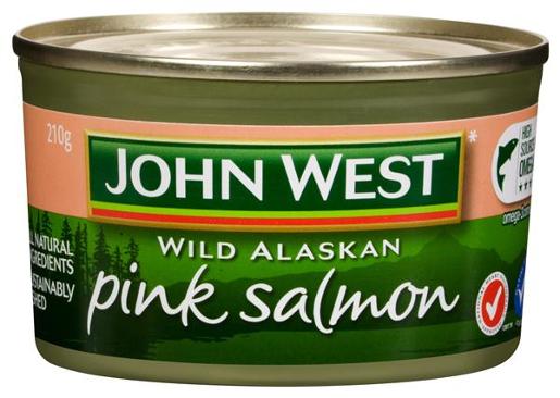 JOHN WEST PINK SALMON 210GM Pack Size: 24