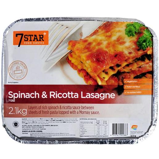 7 STAR LASAGNA SPIN & RICOTTA 2.1KG